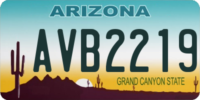 AZ license plate AVB2219