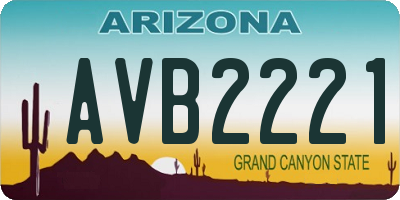 AZ license plate AVB2221