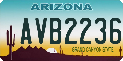 AZ license plate AVB2236