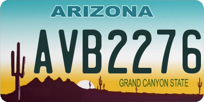 AZ license plate AVB2276