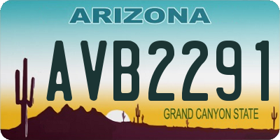 AZ license plate AVB2291