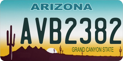 AZ license plate AVB2382