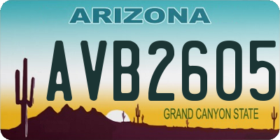 AZ license plate AVB2605