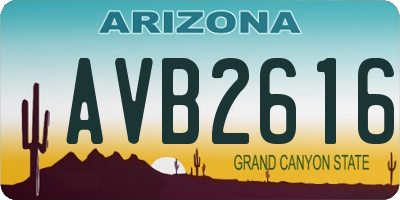AZ license plate AVB2616