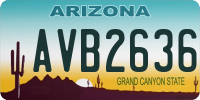 AZ license plate AVB2636
