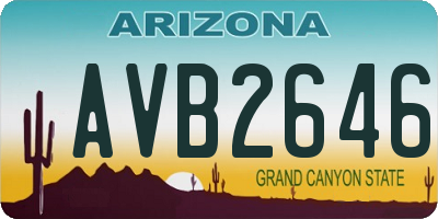 AZ license plate AVB2646