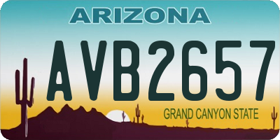 AZ license plate AVB2657