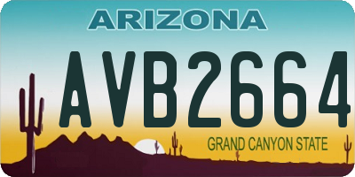 AZ license plate AVB2664