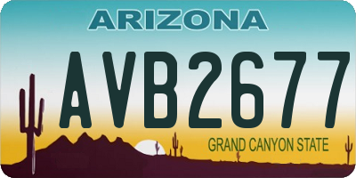 AZ license plate AVB2677