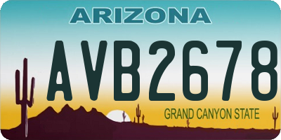 AZ license plate AVB2678