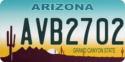 AZ license plate AVB2702