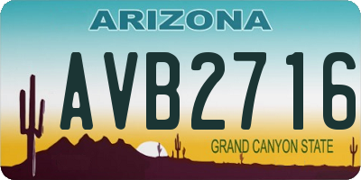 AZ license plate AVB2716
