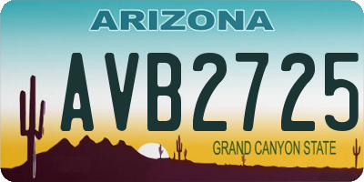 AZ license plate AVB2725