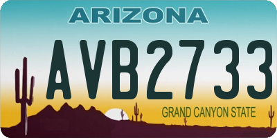 AZ license plate AVB2733