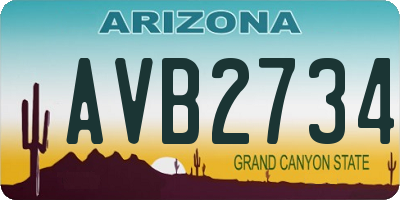AZ license plate AVB2734