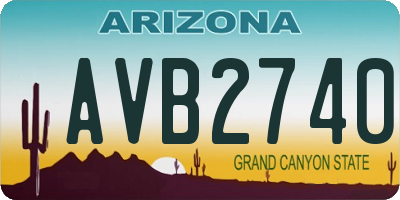 AZ license plate AVB2740