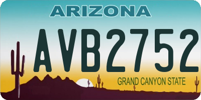 AZ license plate AVB2752