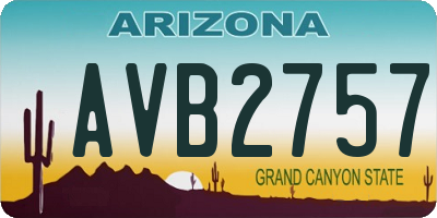 AZ license plate AVB2757
