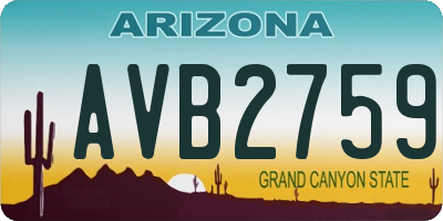 AZ license plate AVB2759