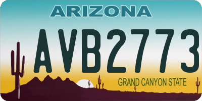 AZ license plate AVB2773