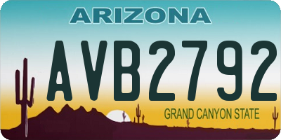AZ license plate AVB2792