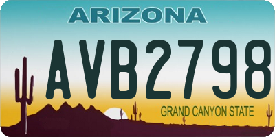 AZ license plate AVB2798
