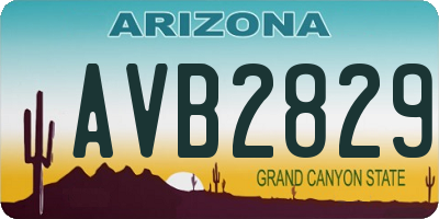 AZ license plate AVB2829