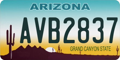 AZ license plate AVB2837