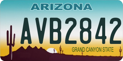AZ license plate AVB2842