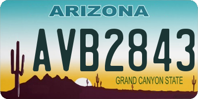 AZ license plate AVB2843