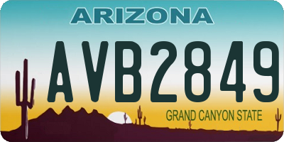 AZ license plate AVB2849