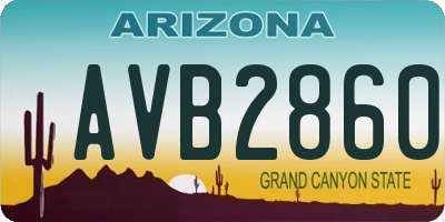 AZ license plate AVB2860