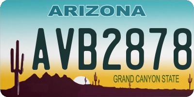 AZ license plate AVB2878
