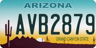 AZ license plate AVB2879