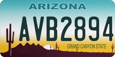 AZ license plate AVB2894