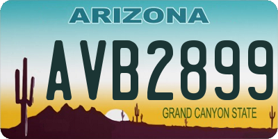 AZ license plate AVB2899