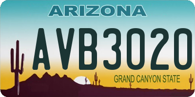 AZ license plate AVB3020