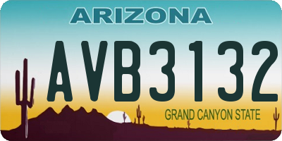 AZ license plate AVB3132