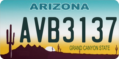 AZ license plate AVB3137