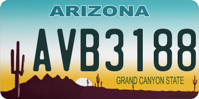 AZ license plate AVB3188