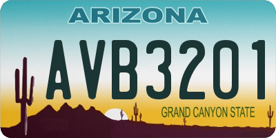 AZ license plate AVB3201