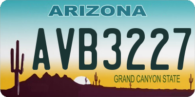 AZ license plate AVB3227
