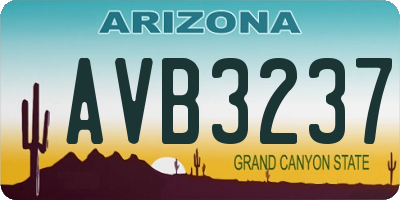 AZ license plate AVB3237