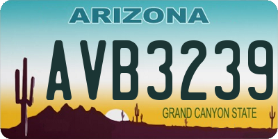 AZ license plate AVB3239