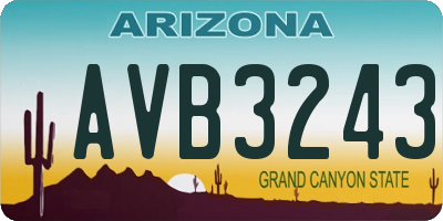 AZ license plate AVB3243