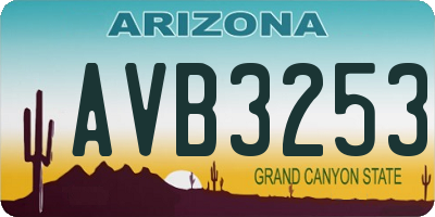 AZ license plate AVB3253