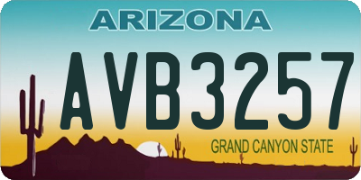 AZ license plate AVB3257