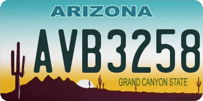 AZ license plate AVB3258