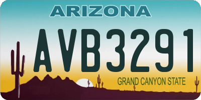 AZ license plate AVB3291