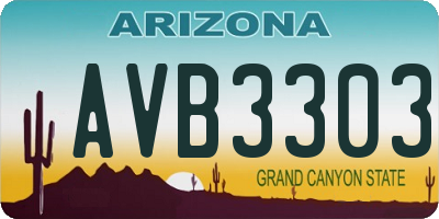 AZ license plate AVB3303